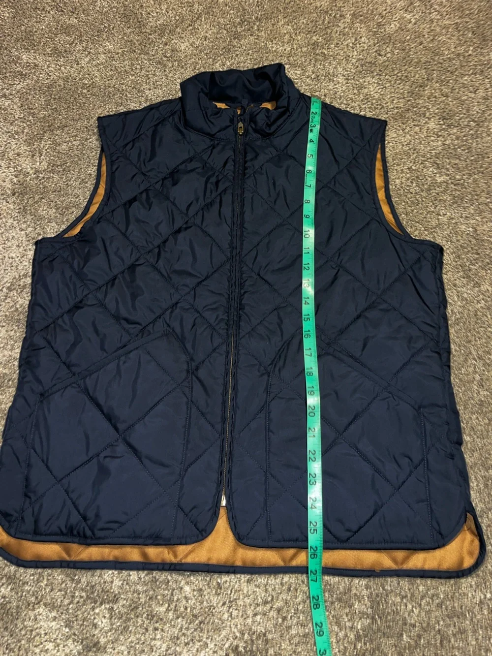 J Crew Vest Mens M Navy Blue Polyester Quilted Authentic Outerwear Classic